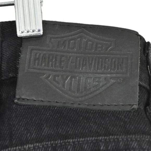Harley Davidson Black Jeans Denim Biker Moto Size 38x32 - Picture 5 of 11